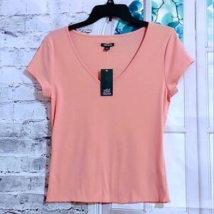 WILD FABLE PINK CROPPED TOP WITH CAPPED SLEEVES LADIES SIZE L